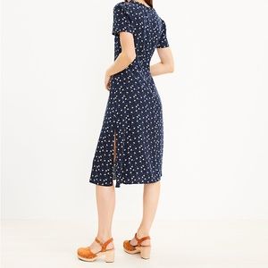 LOFT Floral Cinched Midi Dress